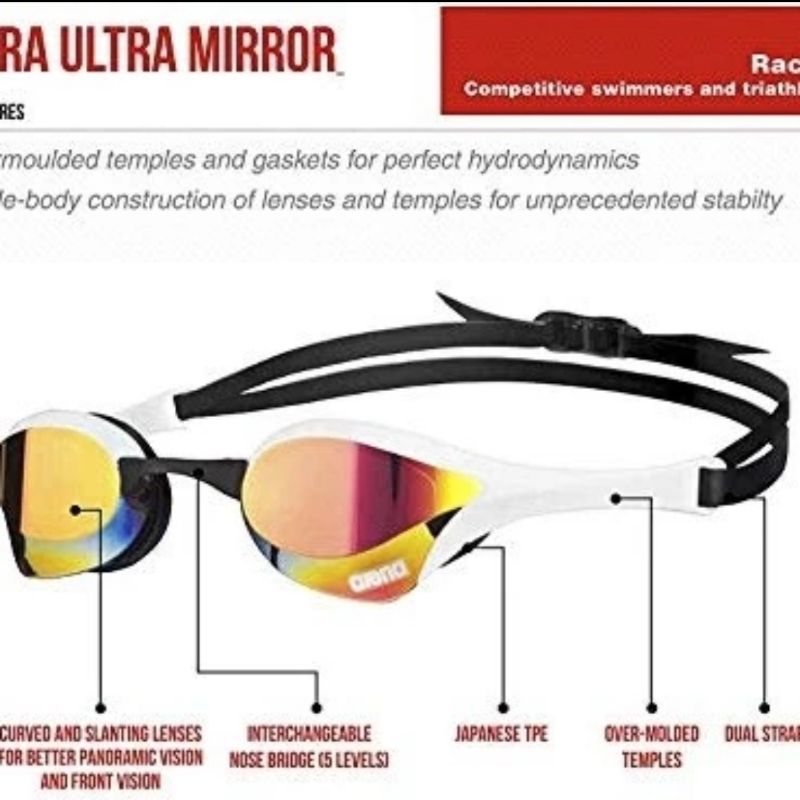 Arena Cobra Ultra Kacamata Renang Lomba Kompetisi