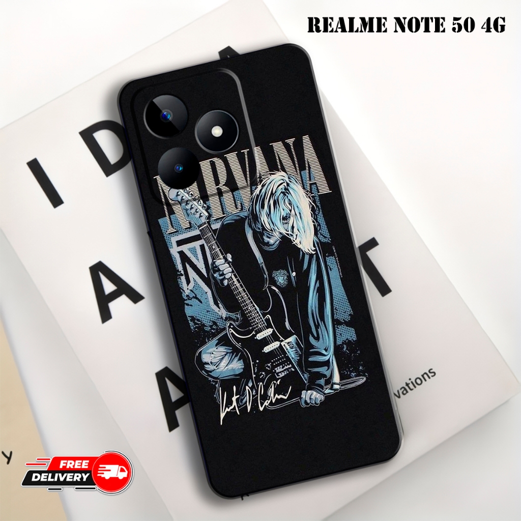 Casing Hp cocok untuk REALME NOTE 50 4G Terbaru - Softcase Fashion Case Band Metal - Type Lain Via C