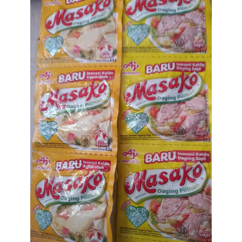 

Masako Sapi dan Ayam Bumbu Kaldu Penyedap Rasa 1Renceng(12sachet)