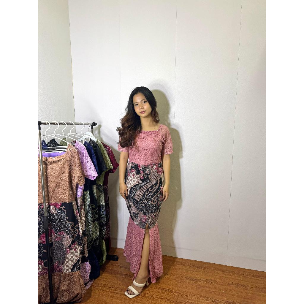 Nayyara - Dress Batik Wanita Eleora M L XL Gaun Model Mutiara Terbaru