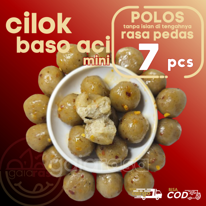 

Baso Aci CILOK MINI 7pcs pentol POLOS rasa PEDAS tanpa isian by Gaiarasa