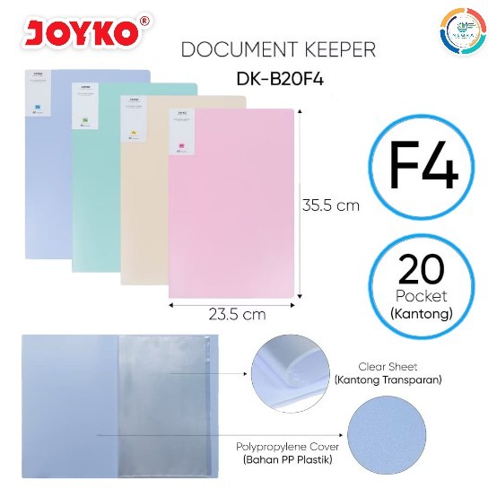 

Joyko Document Keeper Clear Holder Map File Pastel DK - B20F4