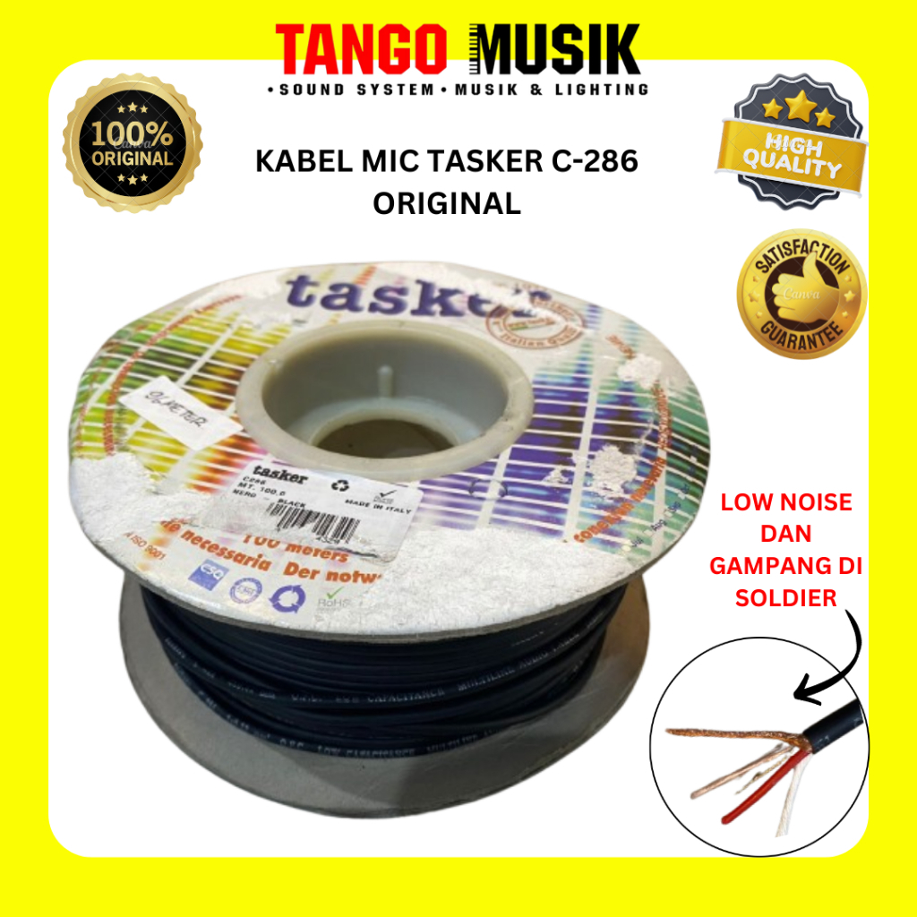 KABEL MIC TASKER LOW NOISE C-286 ORIGINAL (HARGA 1 METER) KABEL MIC LOW NOISE HIGH QUALITY / KABEL M