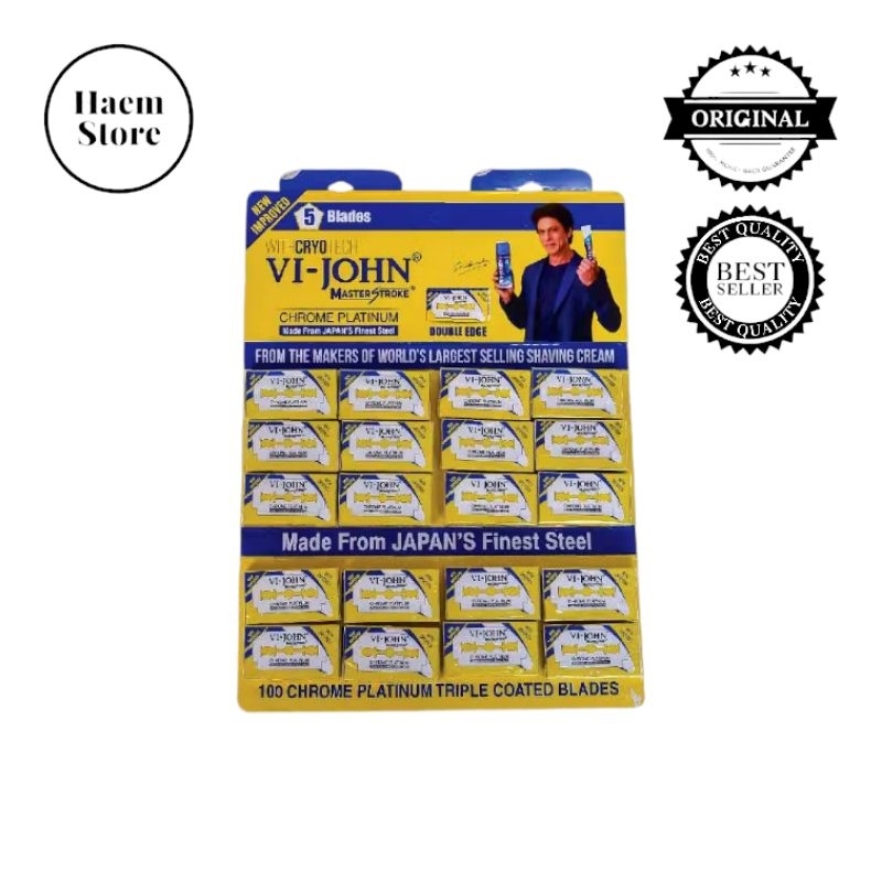 Silet Pisau VI-JOHN Chrome Platinum Original Barbershop Salon Pangkas Rambut