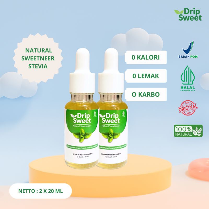 

DripSweet Gula Stevia Pemanis Alami Cair 20ml - 2pcs