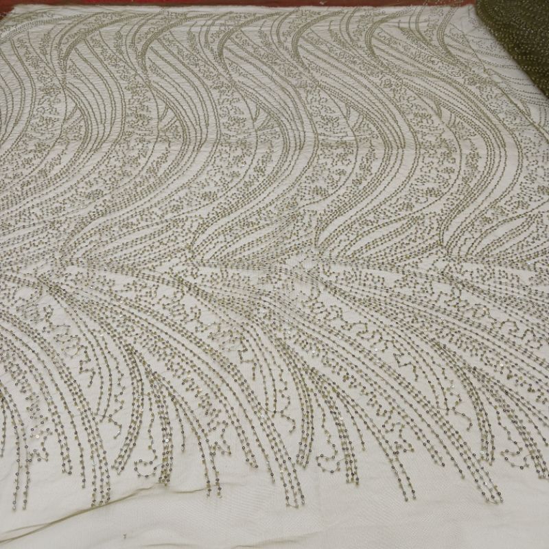 Tille payet /kain kebaya bahan payet tille motif akar/kain kebaya full payet