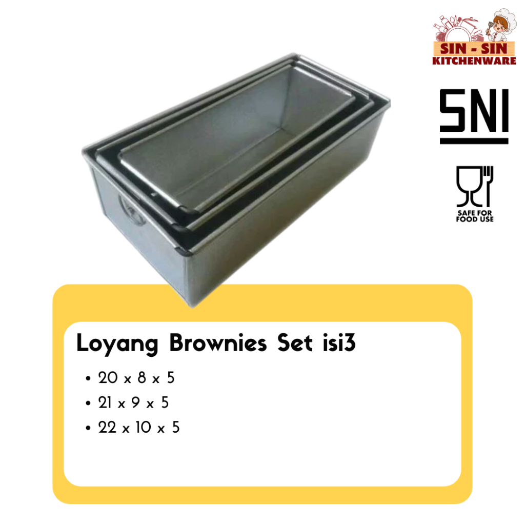 

Loyang Brownis Set Isi 3