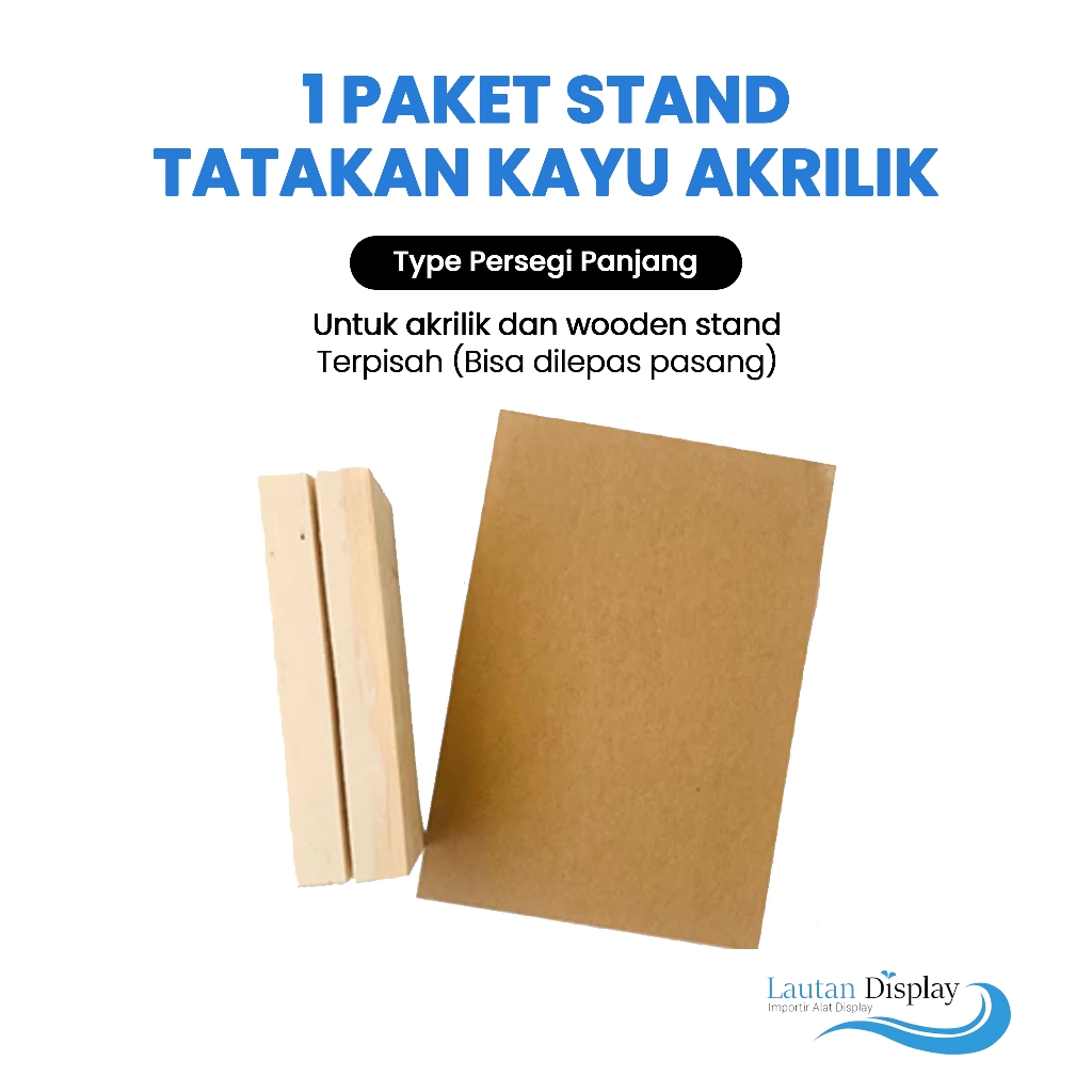 Paket Standing Akrilik Stand Papan Acrylic Set DIY Stand Wooden Dudukan Kayu Bingkai Frame Bulat Cor