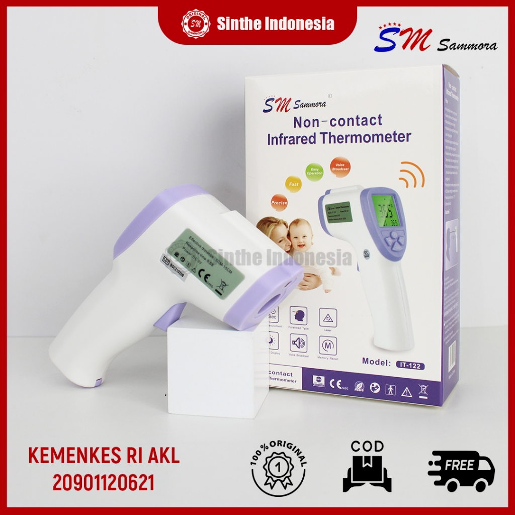 Thermometer Tembak Infrared / Termometer Cek Suhu tubuh IT122 / Thermogun Sammora / Thermometer gun