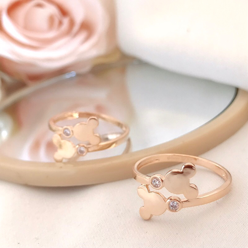 Cincin Emas 8k Mickey series spiral simple