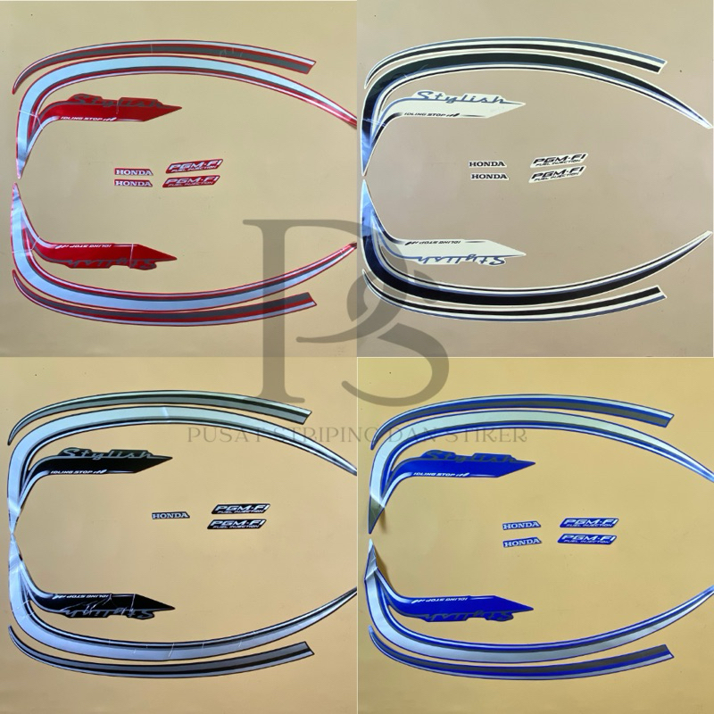 STRIPING STICKER BODY HONDA SCOOPY STYLISH 2016