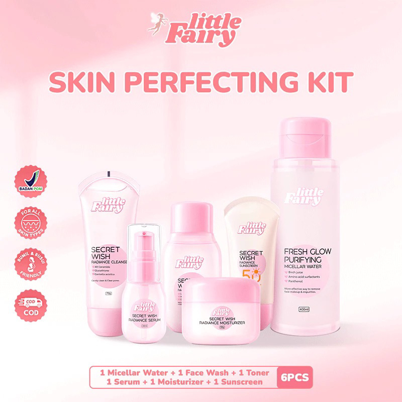 Little Fairy secret wish radiance series skin perfecting kit | serum | toner | sunscreen SPF50 | cle