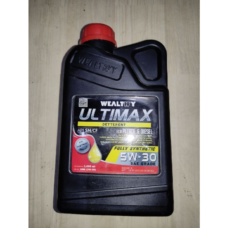 Oli Mesin Wealthy Ultimax Fully Synthetic 5W-30 SN/CF Bensin/Diesel (1 liter)