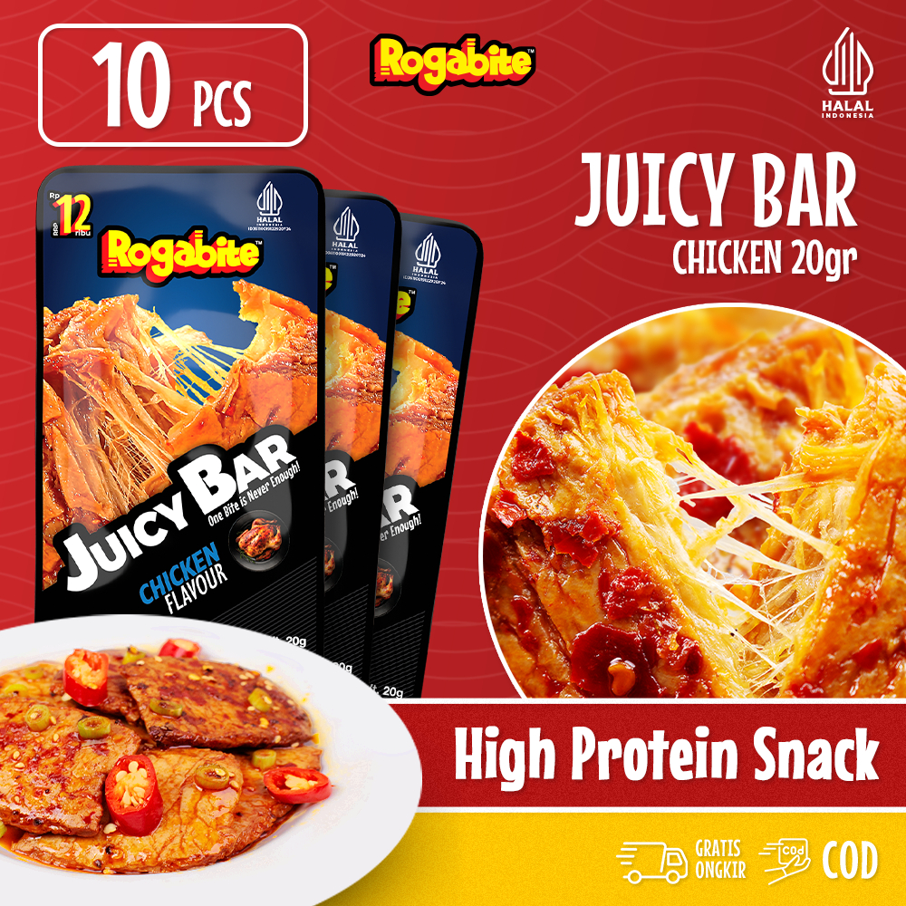 

Rogabite - [Halal] Juicy Bar [10pcs] Camilan Makanan Ringan High Protein Snack