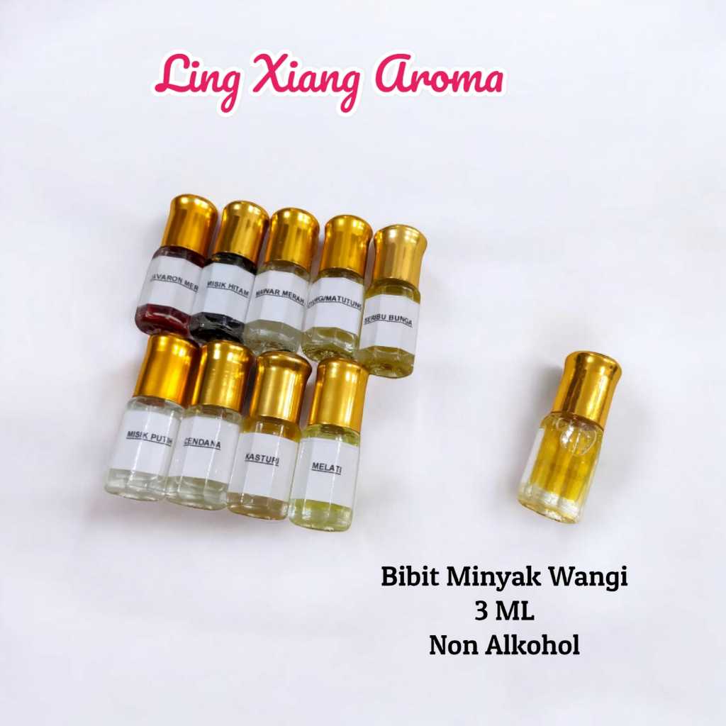 LING XIANG AROMA Bibit Minyak Wangi Original Jafaron Misik Kasturi Melati Seribu Bunga 3ml