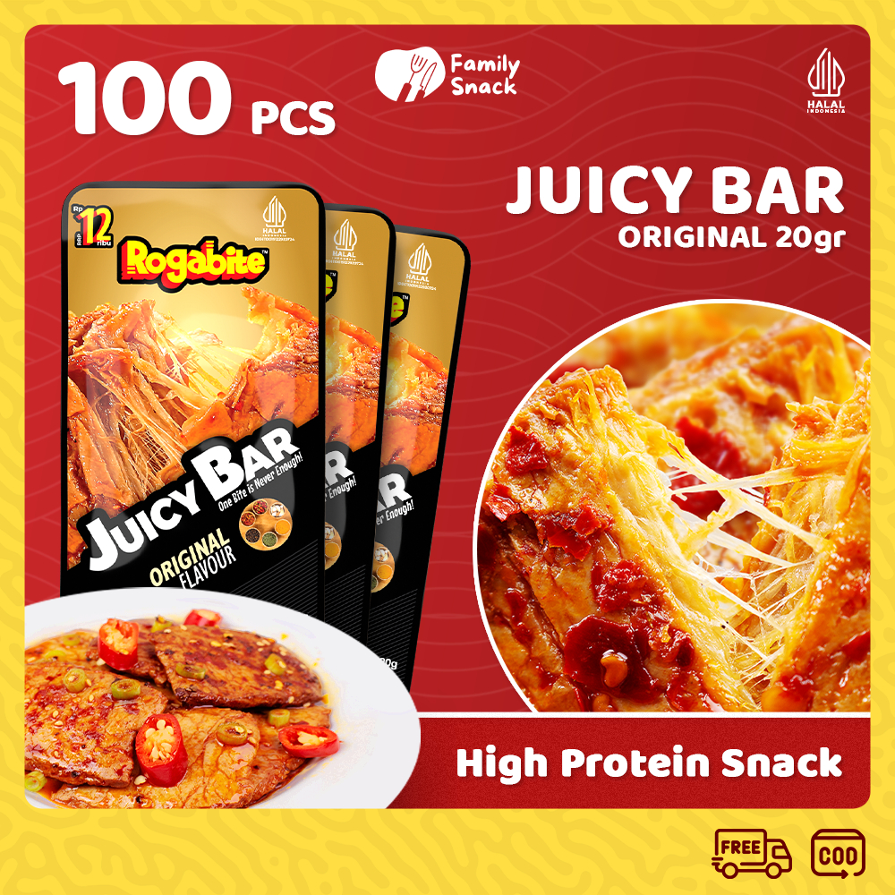 

Family Snack - [HALAL] [100PCS] [GROSIR] Juicy Bar Camilan Makanan Ringan Snack High Protein Spicy Food