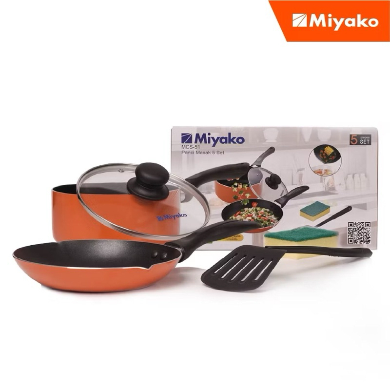 Miyako - Panci Set Miyako 5 PCS - Panci Masak - Teflon