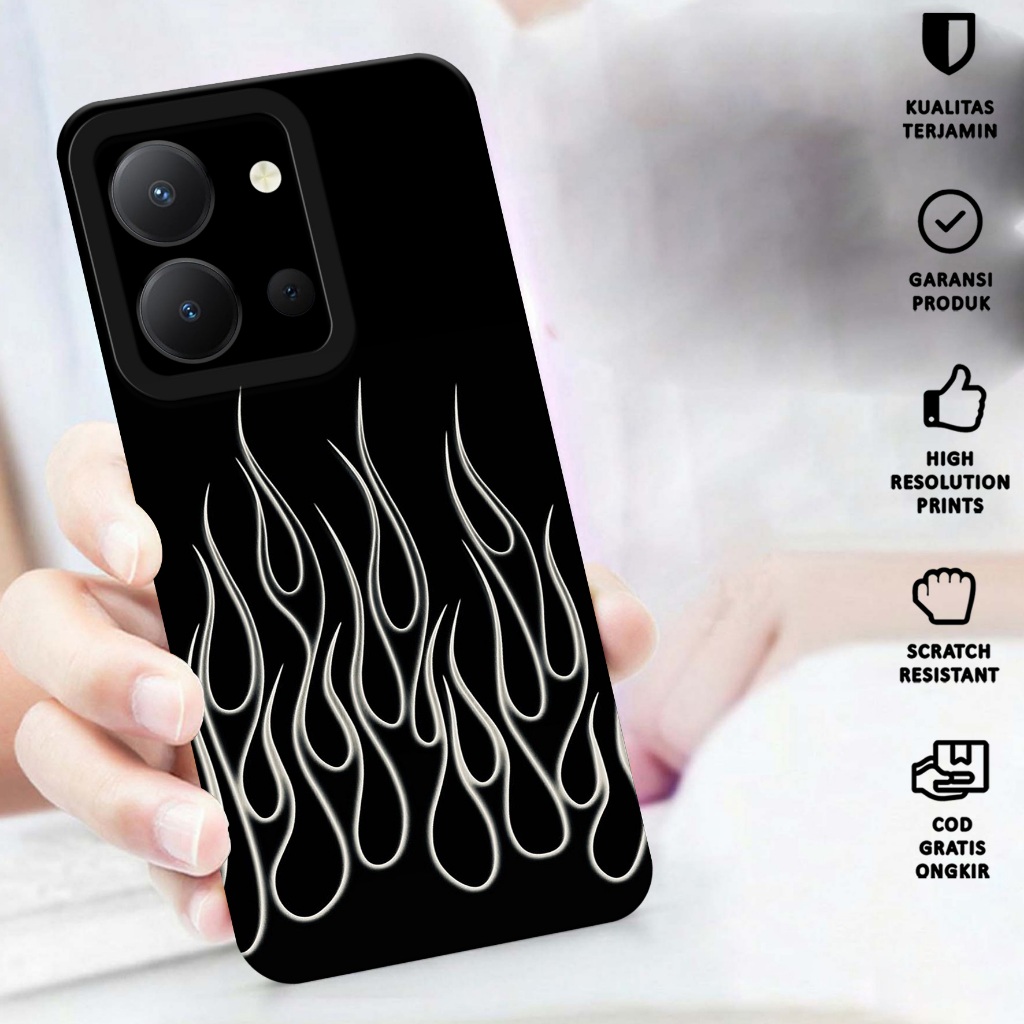 Softcase Vivo Y27S - Case Vivo Y27S - Casing Hp Vivo Y27S Motif FIRE - Case Hp Vivo Y27S - Casing Hp