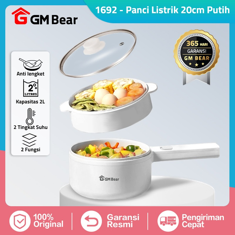 Gm Bear Panci Listrik Multifungsi 3 In 1 1692 - Panci Penggorengan Listrik Panci Elektrik Free