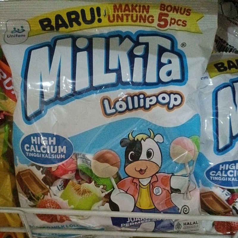 Permen Milkita Susu Lollipop Refil 9 gram  ( 1 Pak isi 35 pcs ,  eceran 1000)