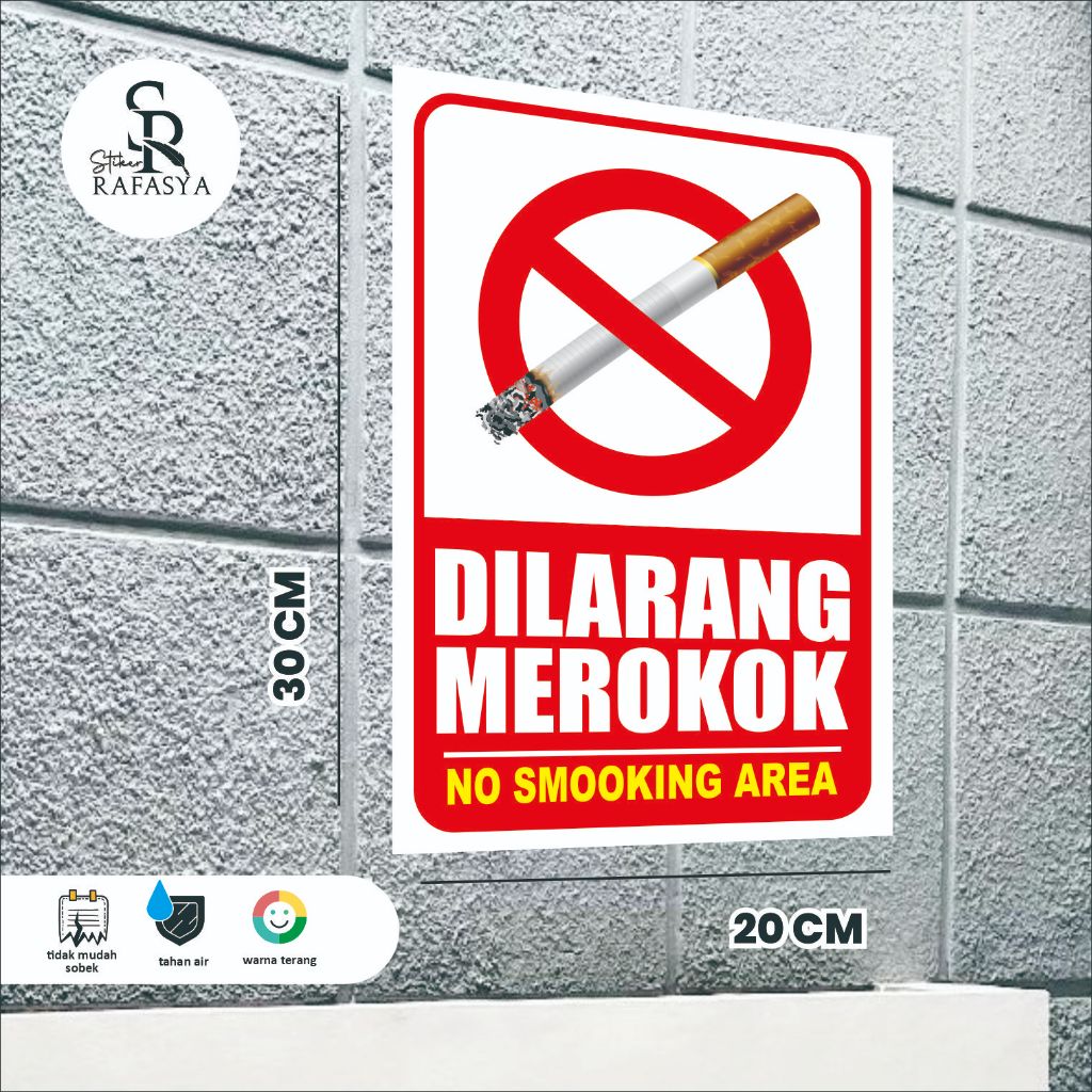 

Stiker Dilarang Merokok / No Smoking / Stiker Himbauan Ukuran 20x30cm + Dilaminasi Glosy