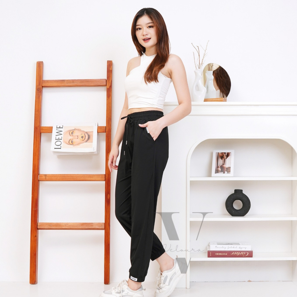 21 - Celana Jogger Sport Bahan Parasut / Celana Jogger Stylish / Celana Jogger Olahraga Wanita / Vel