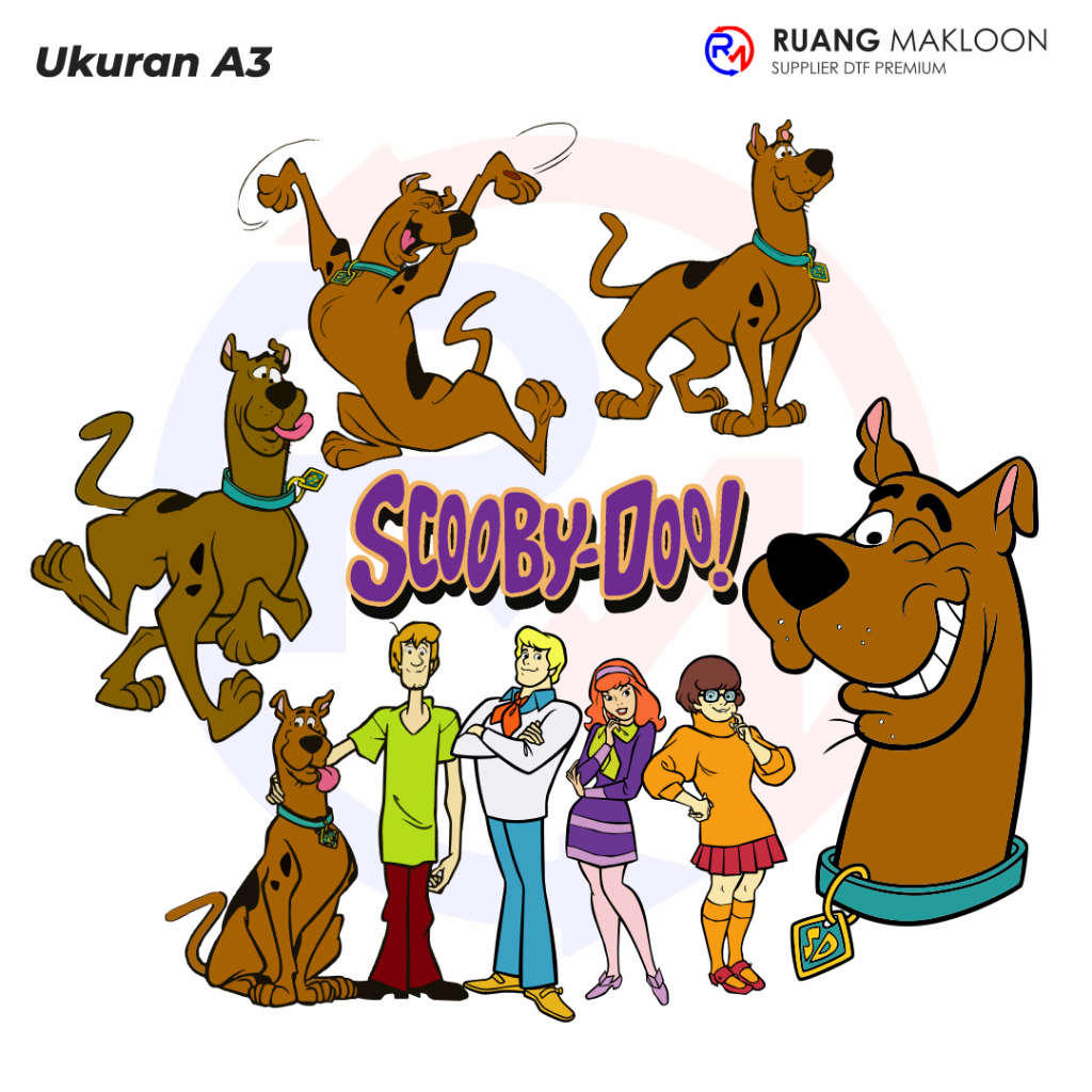 Sablon Setrika Sablon DTF Satuan A3 Scoobydoo - SIAP PRESS