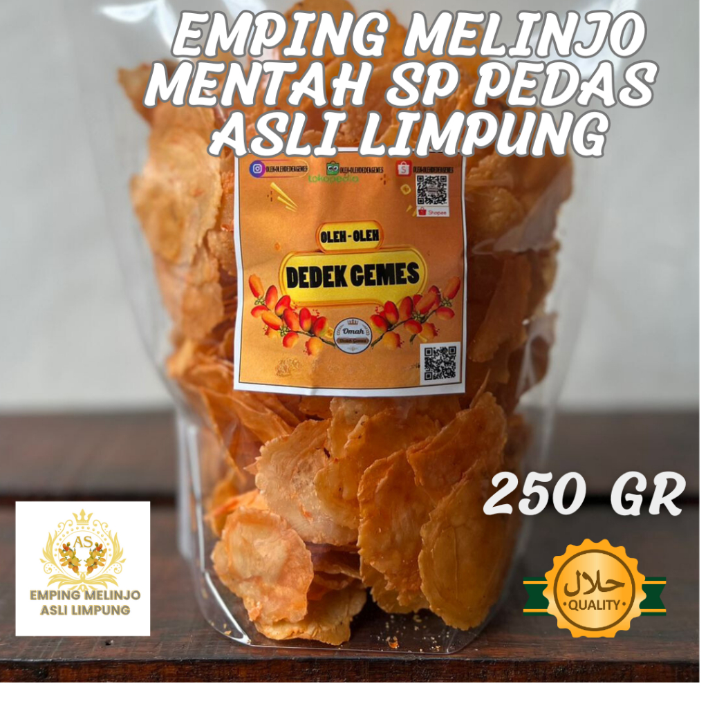 

Emping Pedas Manis Mentah SP 1/4 Kg Siap Goreng Kualitas Super Asli Produksi Limpung