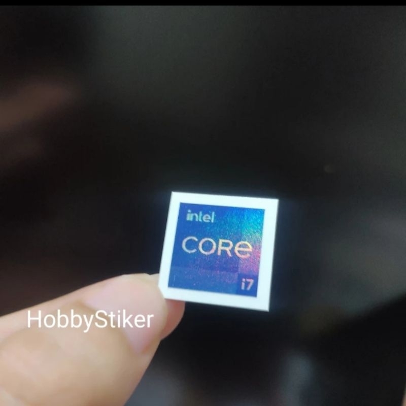 Stiker core i7 custom untuk laptop pc efek hologram