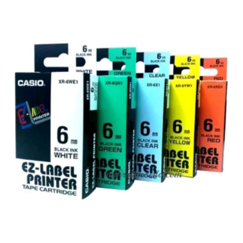 

Label Casio 6mm Original EZ LABEL TAPE PRINTER XR 6MM