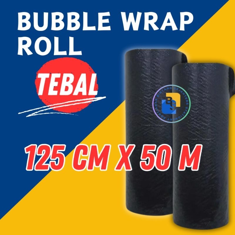 

Bubble wrap Roll 125cm x 50m Hitam Tebal