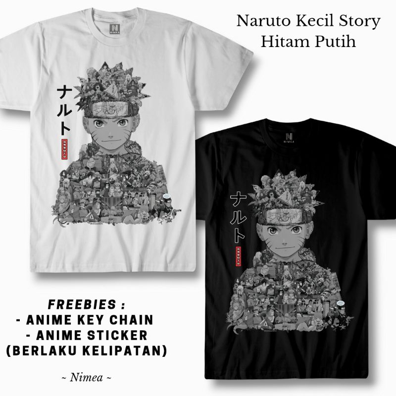 Kaos Naruto Kecil Story Art Hitam Putih - Nimea