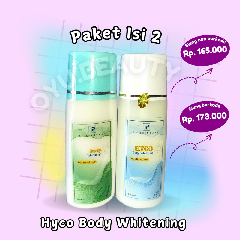 [IPUNG] Paket Pemutih Badan Hyco Isi 2 (Hb siang dosting + Hb malam hyco)