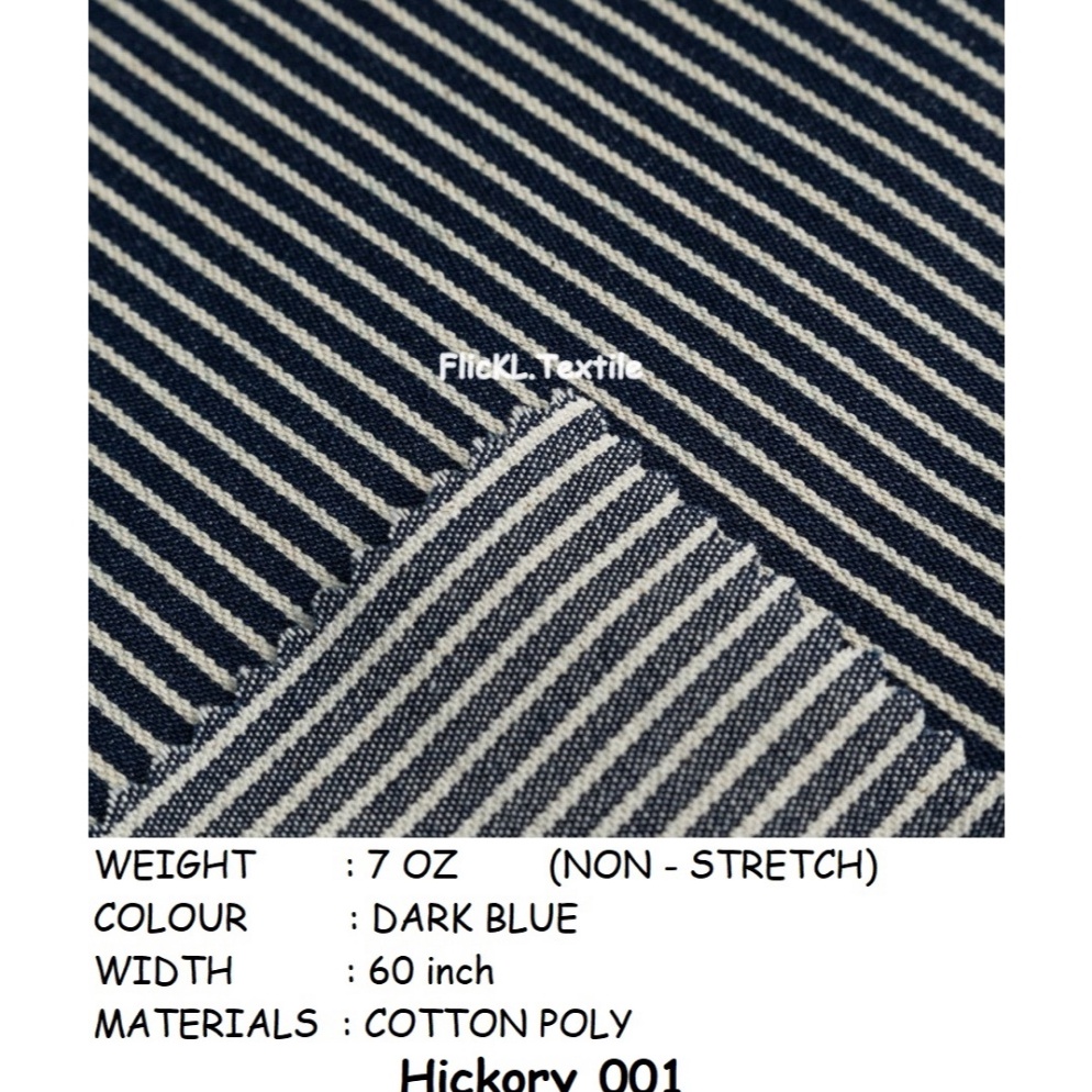 Rekomendasi Bahan Kain Jeans Hickory Denim Hickory Stripe Denim Hickori Jeans Hickori Stripe Salur H