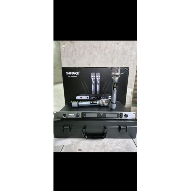 Mic Wireless Shure UR-800MKII Free Koper Box -- 2buah Mic Handheld/Pegang