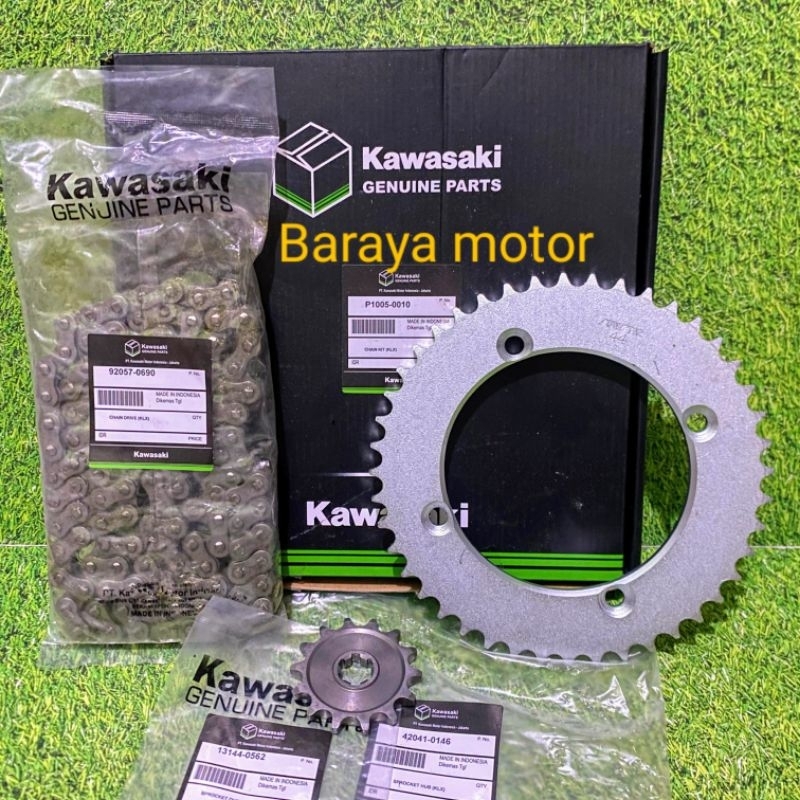 GIR SET RANTAI KOMPLIT KAWASAKI KLX 150 S G NEW/ORI SUNSTAR