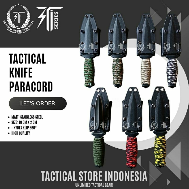 Tactical Knife Paracord 019 - Pisau Tactical Outdoor Survival