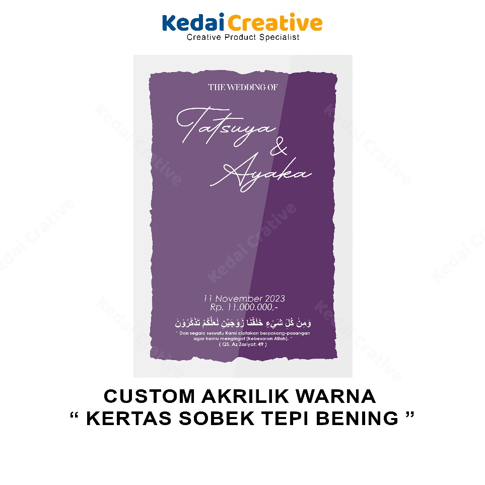 

KODE P6Z7 Akrilik Kertas Sobek Dekorasi Hiasan Aksesoris Mahar