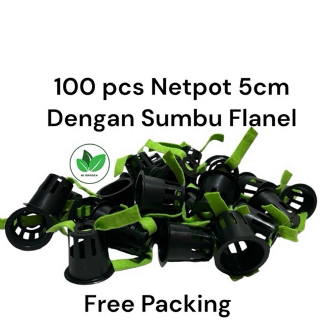 100pcs Netpot 5cm Paket 100pcs Netpot 5cm Hidroponik dengan Sumbu Flanel
