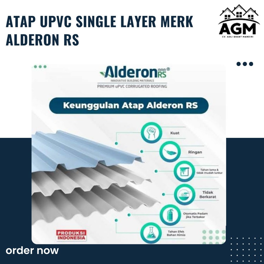 atap upvc single layer merk alderon RS khusus Surabaya Sidoarjo Gresik