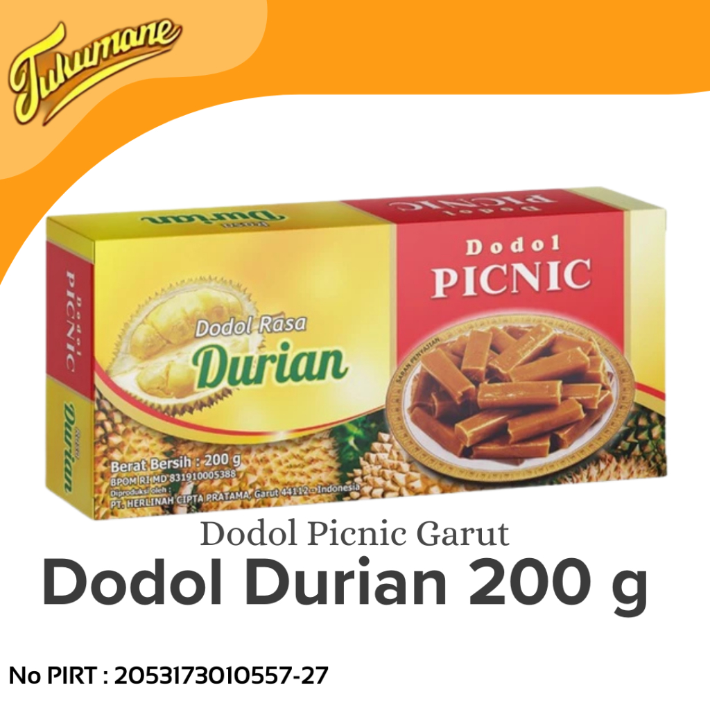 

Dodol Garut Picnic Durian 200 g Dodol Rasa Durian 200 g