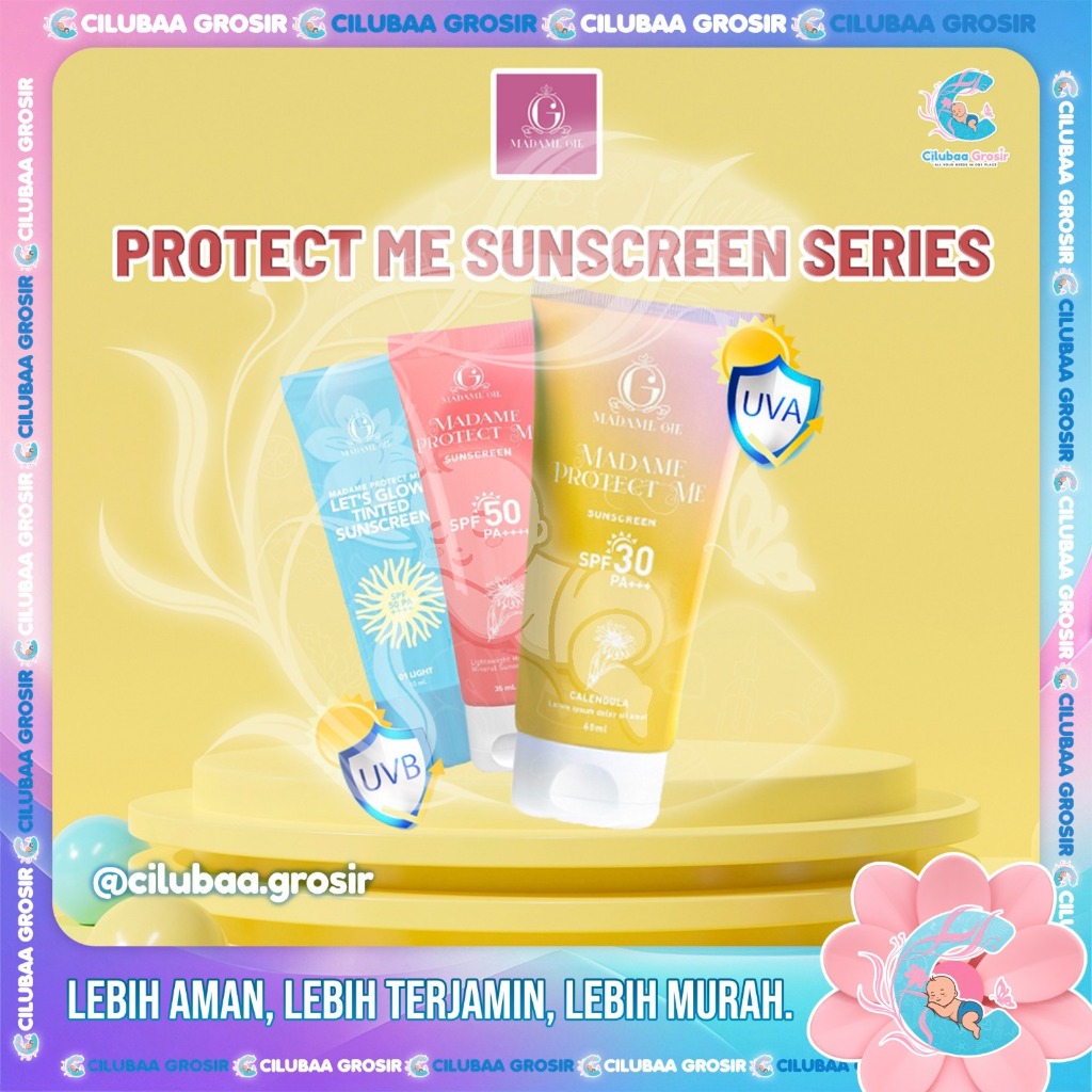 Madame Gie Madame Protect Me Sunscreen SPF 30 PA +++ With Calendulla ||  Madame Gie Protect Me Let's