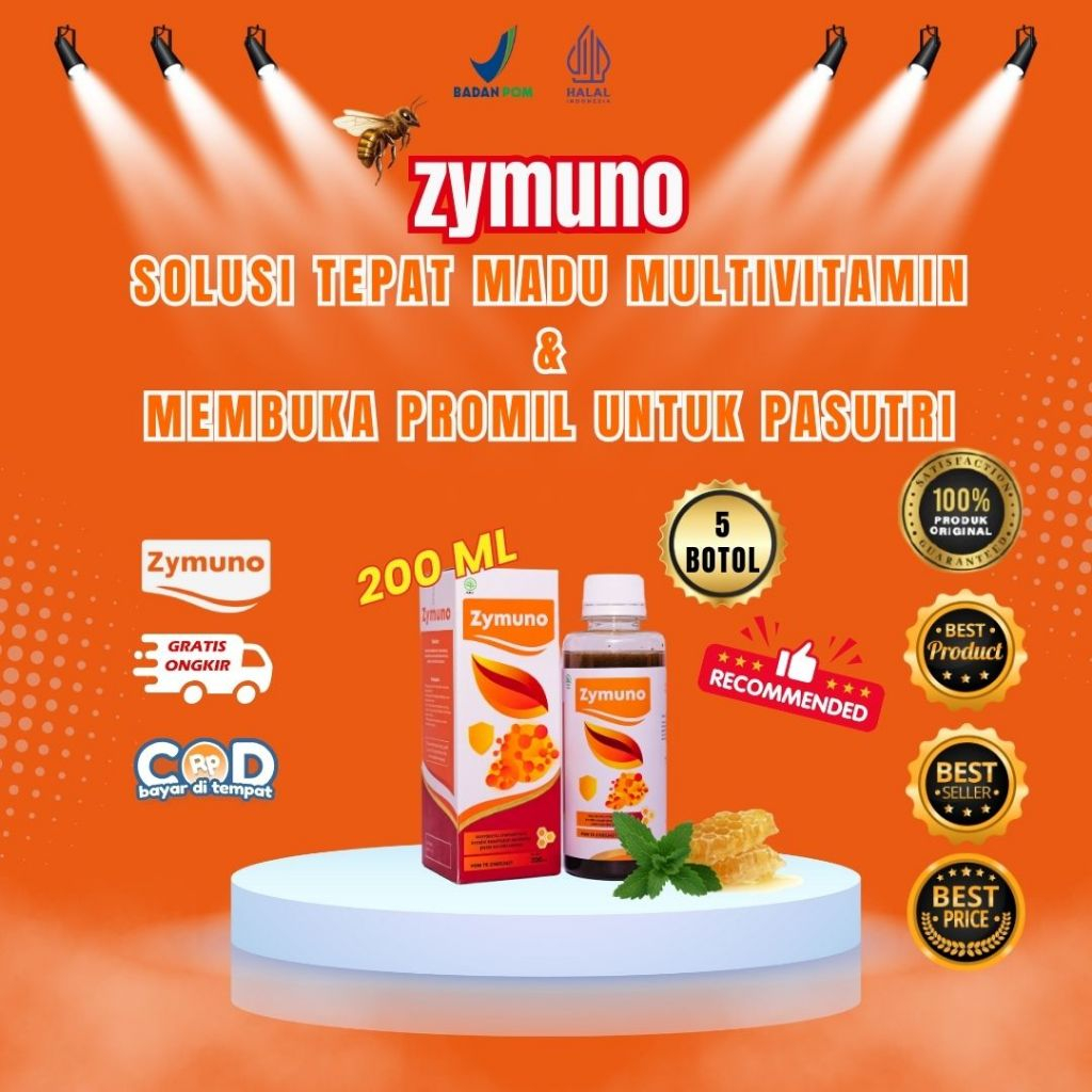 Zymuno Original Madu Multivitamin & Promil Untuk Pasutri (Paket 5 Botol)