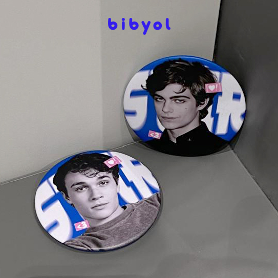 bibyol Hand Mirror & PIN Slytherin Boys Mattheo Theodore Cermin Mini Fanmerch unofficial