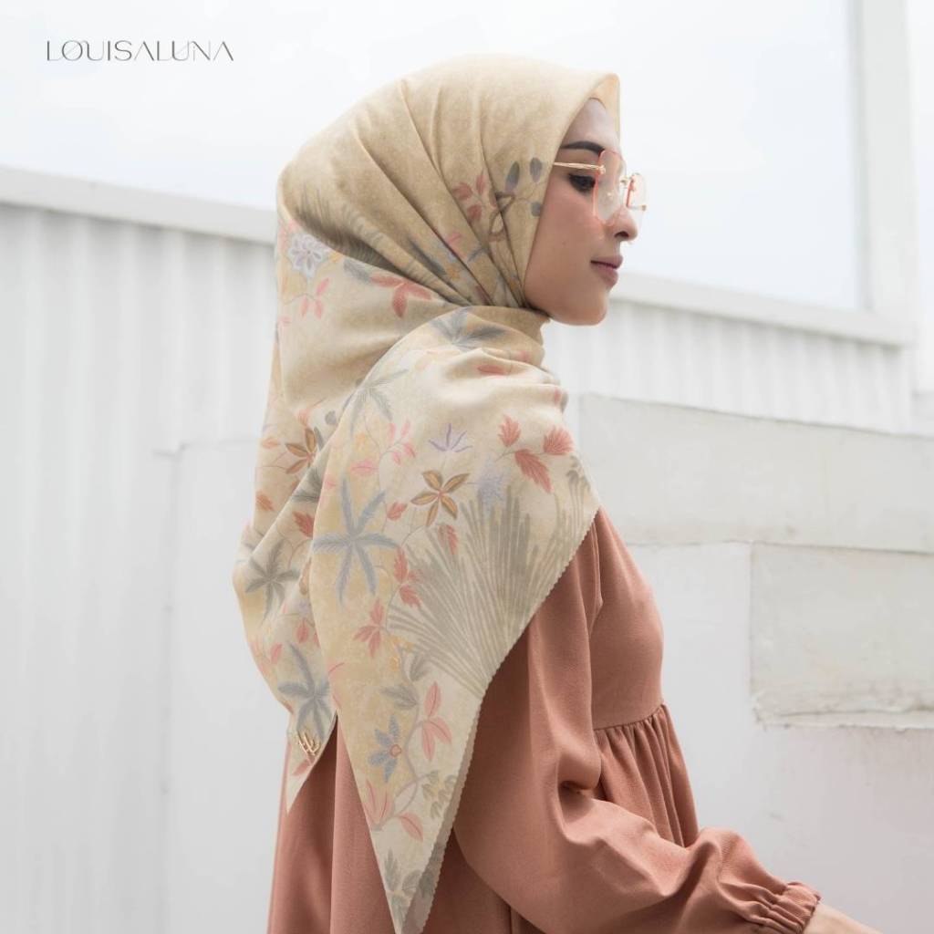 12.12 Hijab Segiempat Motif Voal Premium Lasercut - Sophia 120 & 135 cm - Lembut & Elegan - LOUISALU