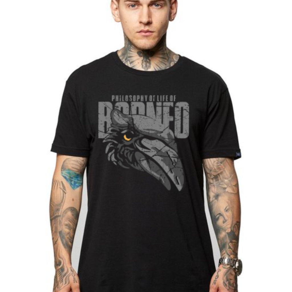 BAJU KAOS DAYAK CULTURE THIRT DAYAK HITAM MOTIF BORNEO