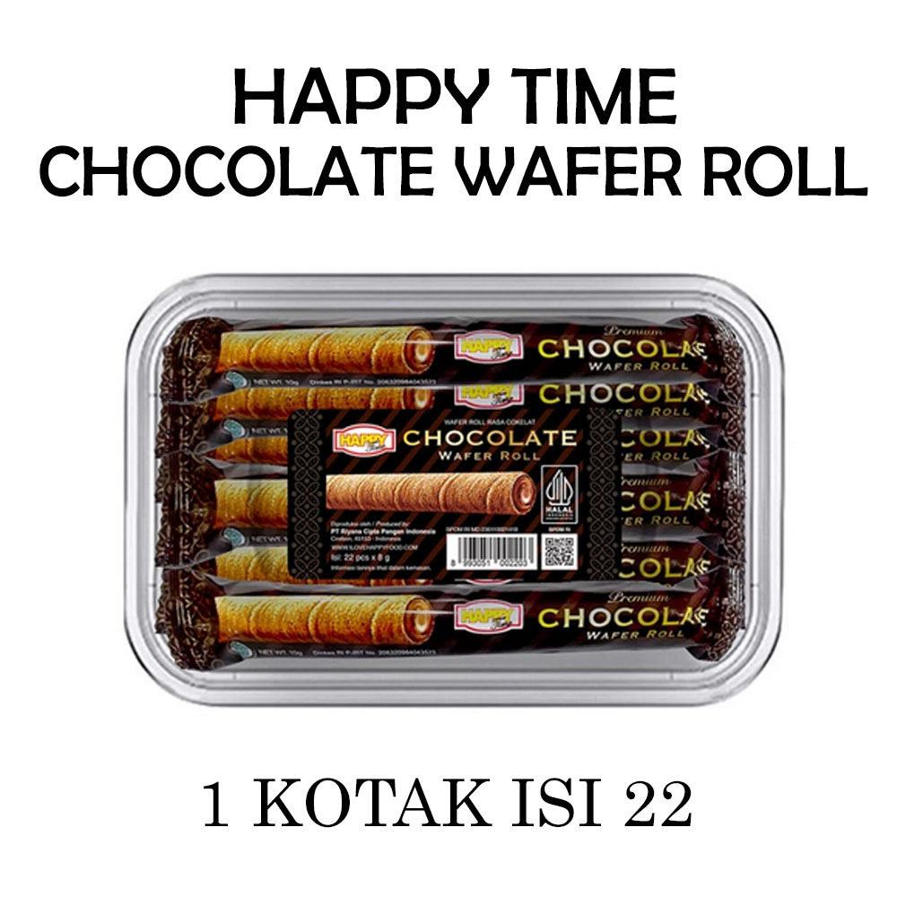 

HAPPY TIME CHOCOLATE WAFER ROLL KOTAK ISI 22