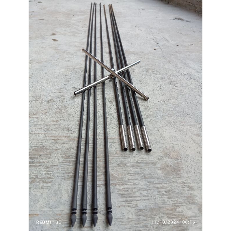 gligen anco/rangka anco sangat ringan bahan karbon sutet ful hitam tanpa titik putih bahan 10mm bubu