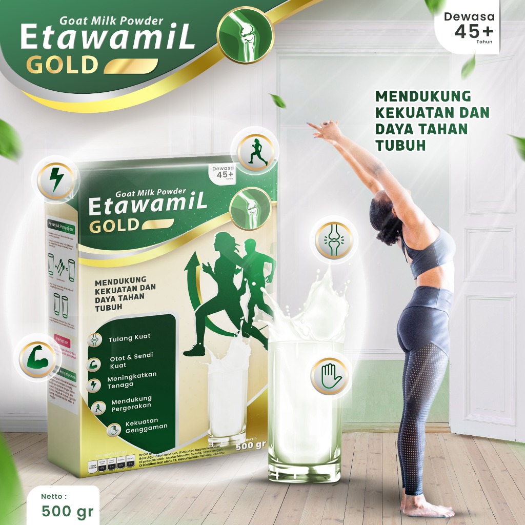 

RB22 ETAWAMIL GOLD Susu Kambing Etawa Bubuk Herbal - Sendi Tulang Cegah Osteoporosis Halal BPOM 500