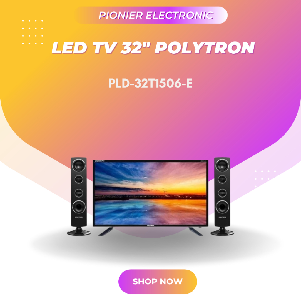 [ BACA DESKRIPSI ] POLYTRON 32 INCH TOWER SPEAKER HD TV ANALOG PLD-32T1506-E seri Cinemax Wave